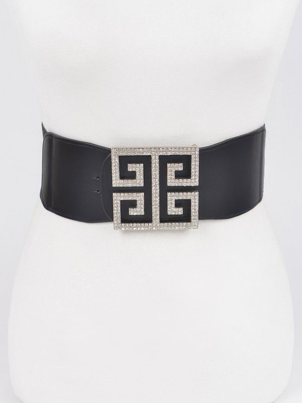 Rhinestone Buckle Stretch Belt
